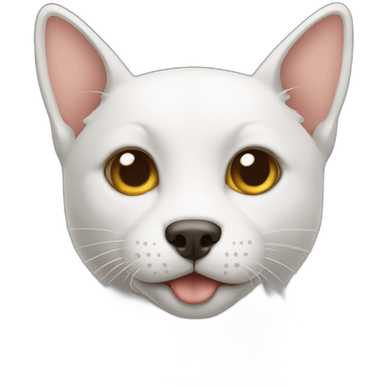 Un chat sur un chien emoji