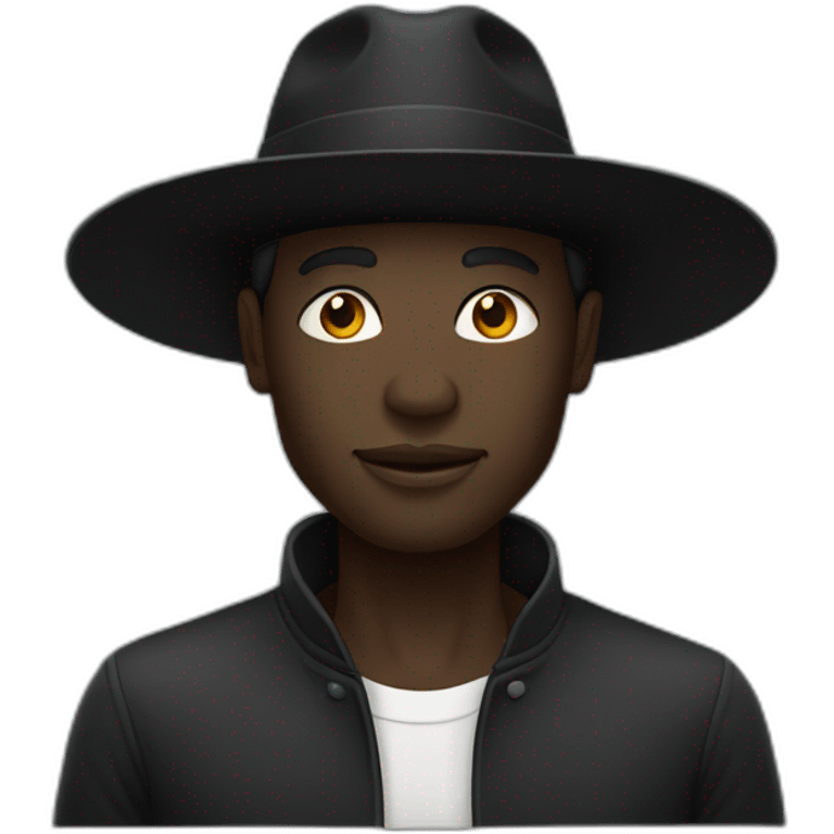 ghanaian man with wide-brimmed black hat emoji