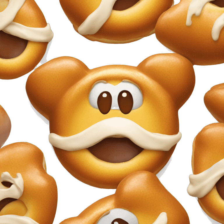 Bear Claw Donut with smiling face emoji