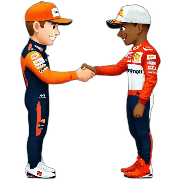 Max Verstappen and Lewis hamilton shaking hands emoji