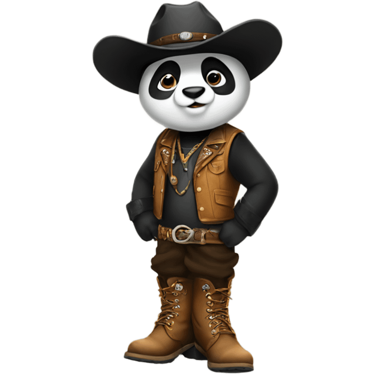 Panda wearing western boots emoji