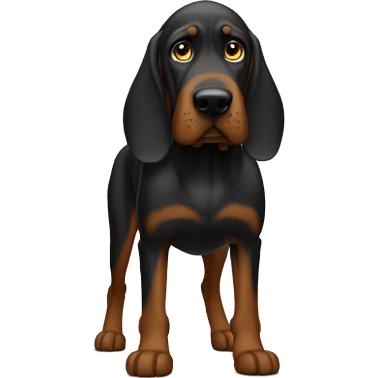 Black bloodhound standing  emoji