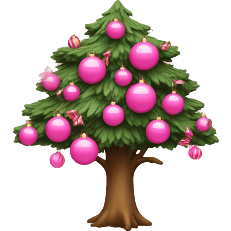 Tree decorated with pink ornaments  emoji