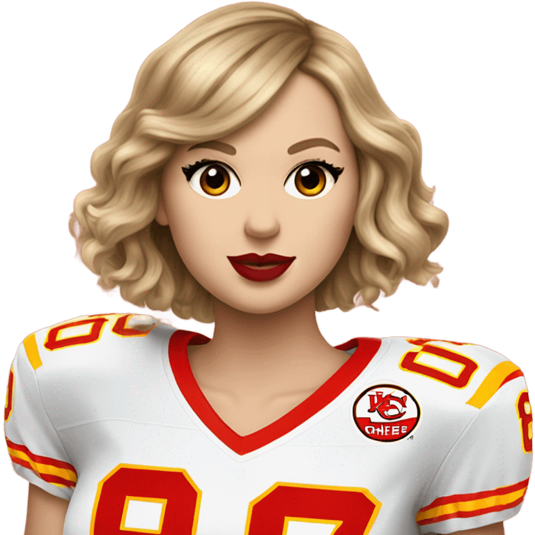 Taylor swift wearing number 87 chiefs jersey emoji