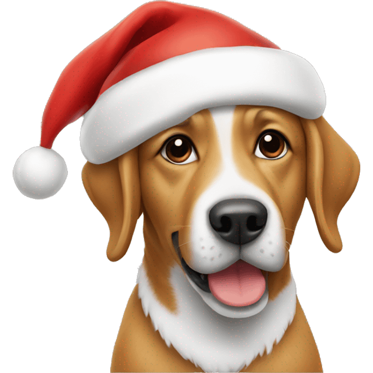 Dog wearing santa hat emoji