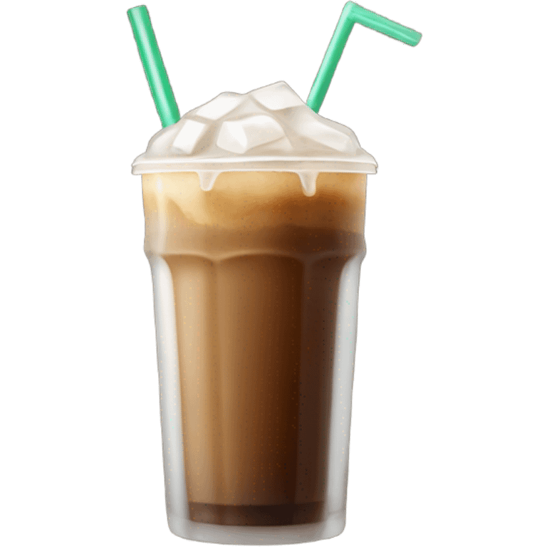 Starbuck ice coffee with ice cubes emoji