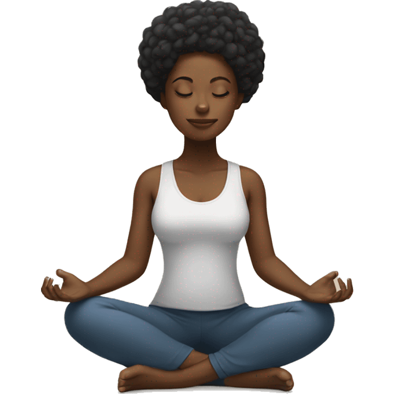 black girl meditating  emoji