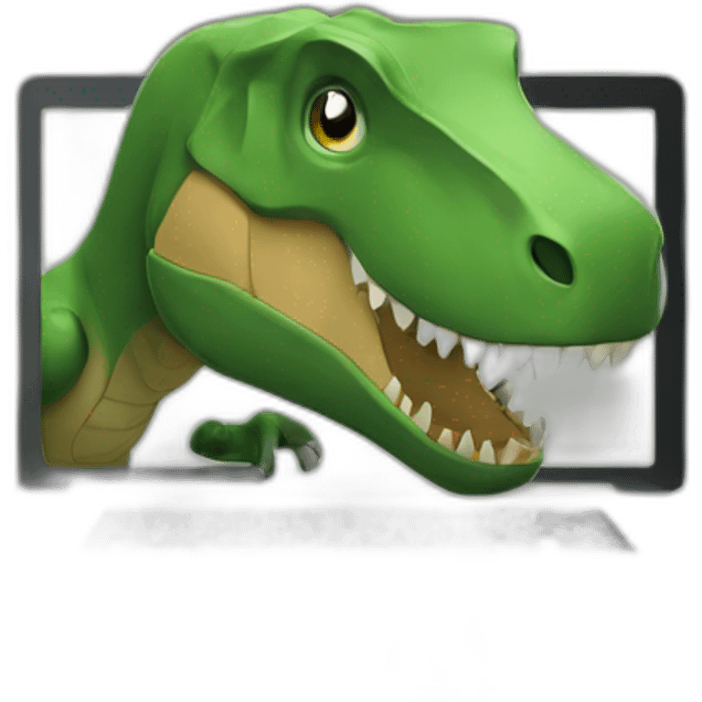 trex coding on laptop emoji