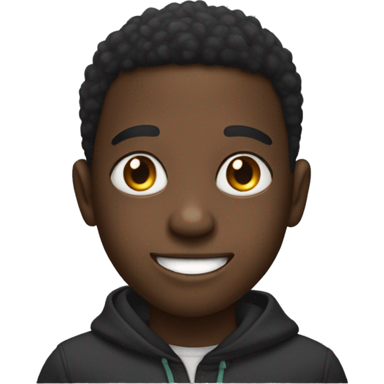 Black kid smile with googly eyes emoji