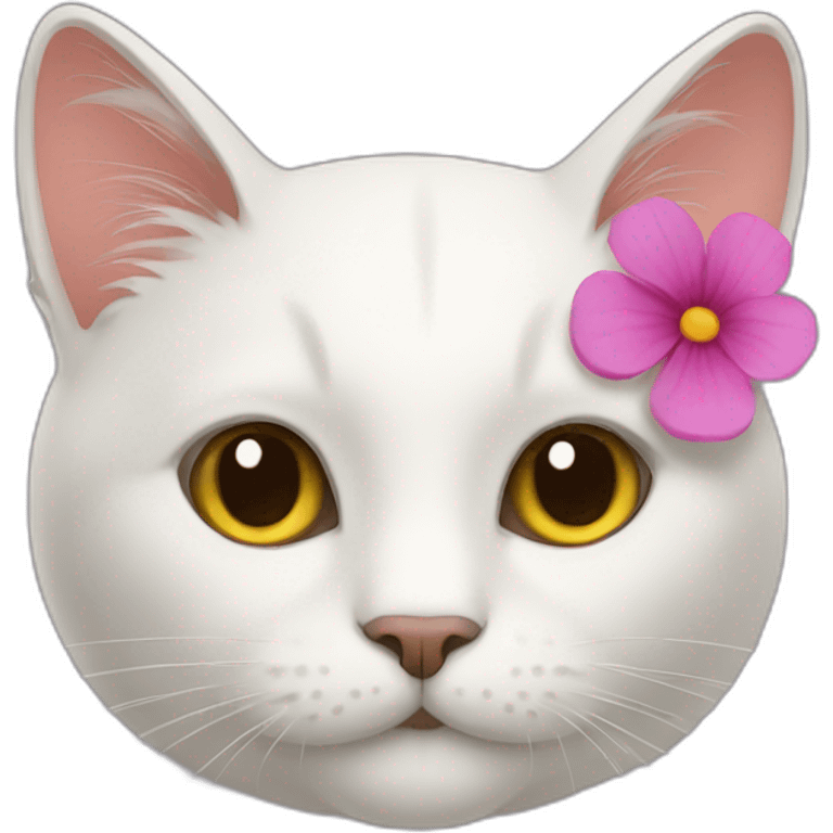 Cat with flower emoji