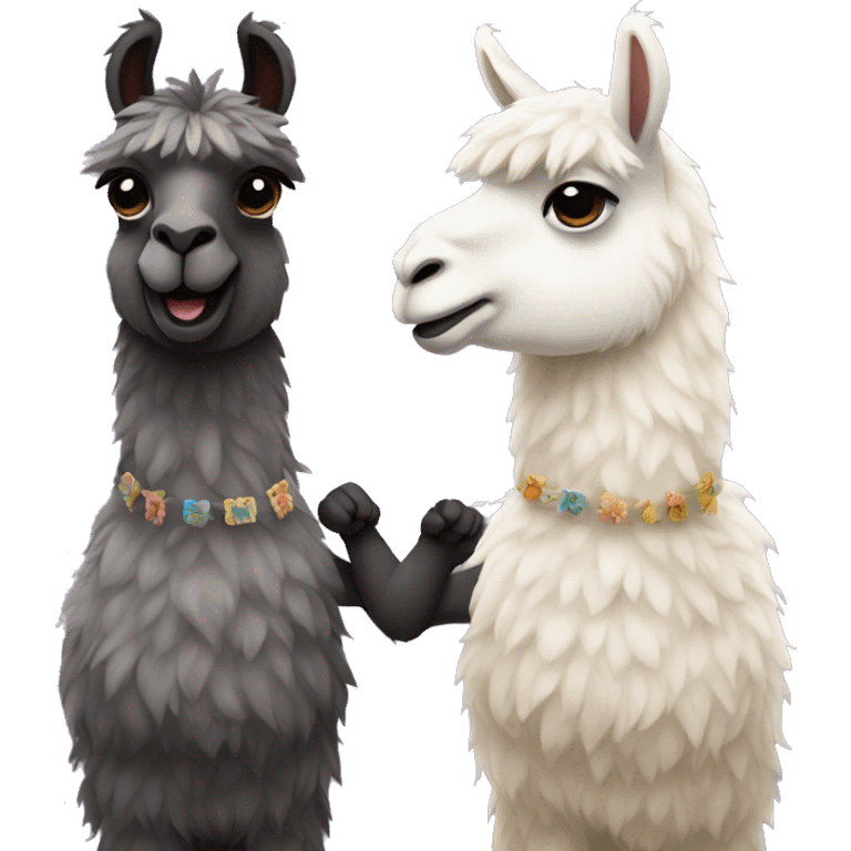 llamas holding hands  emoji