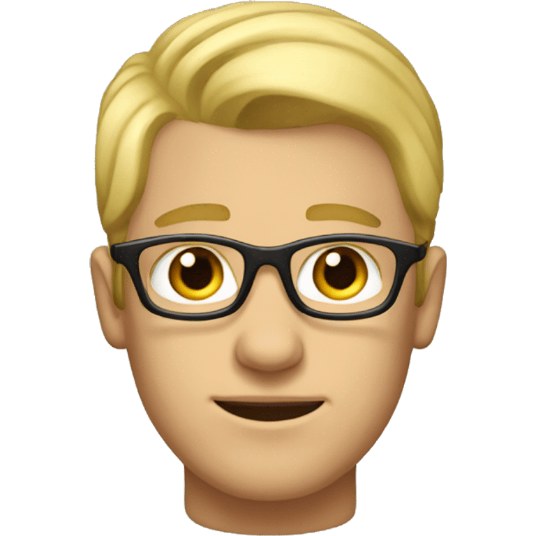 Male with blonde hair with widows peak and glasses emoji