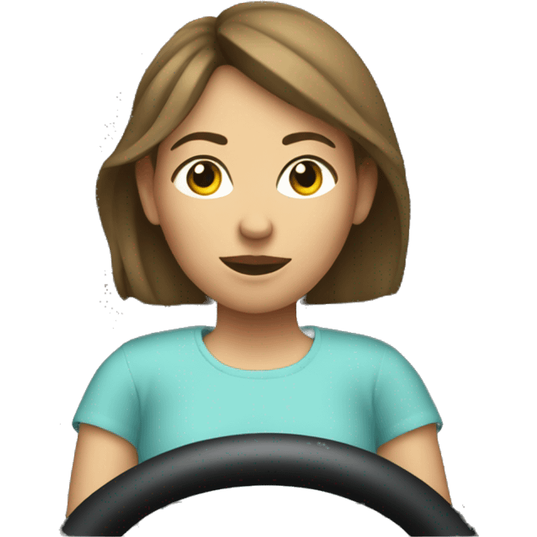 girl Driving with car neck rest emoji