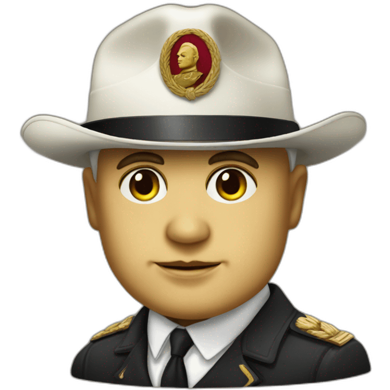 Benito Mussolini not the hat emoji