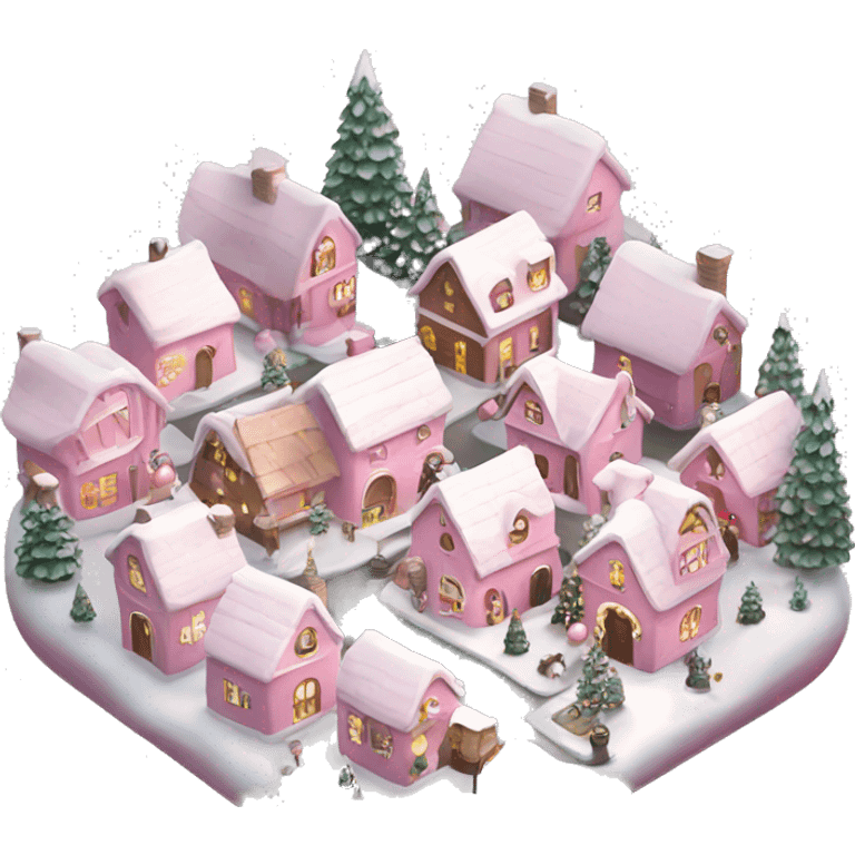 baby pink christmas village emoji