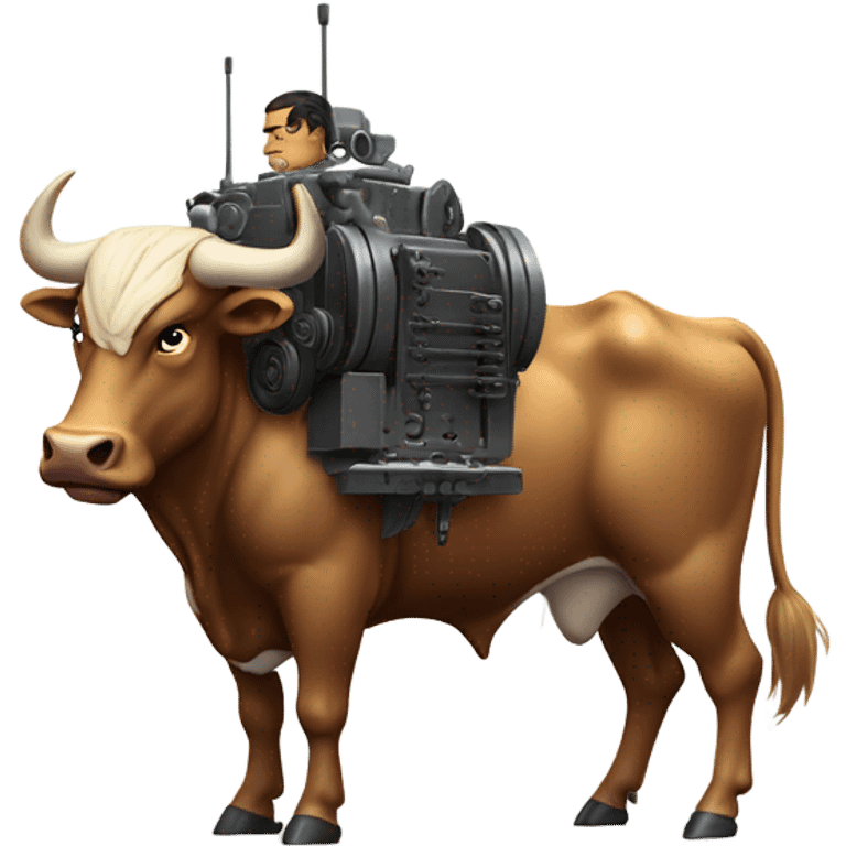 Bull with machine gun emoji