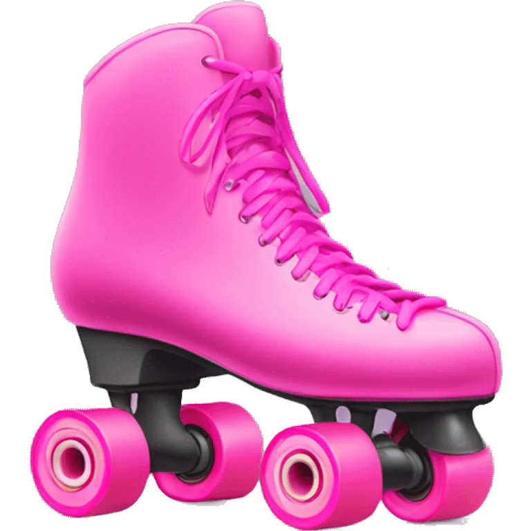 Pink roller skate with hot pink laces  emoji