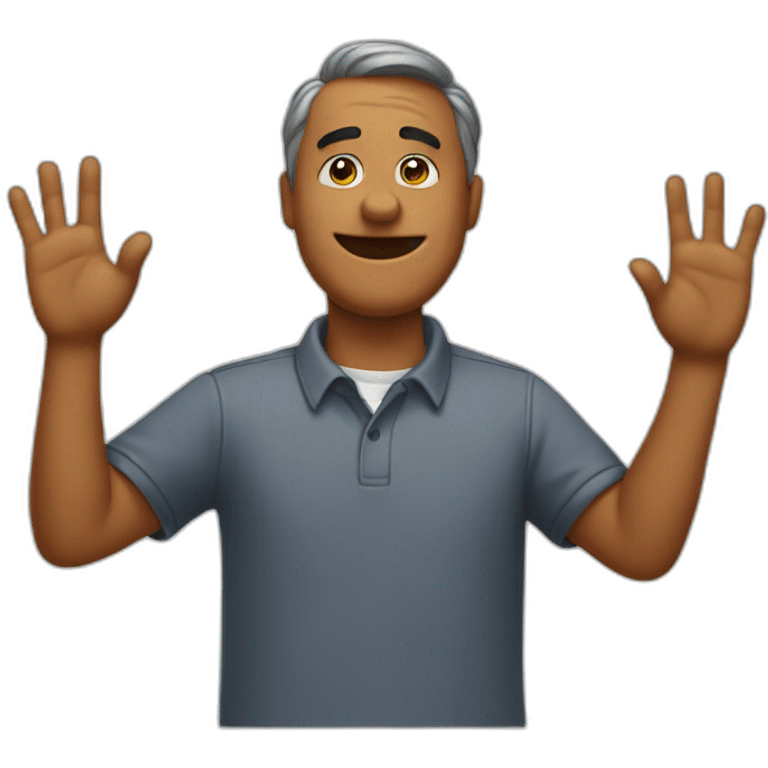 Ernie waving gesture emoji