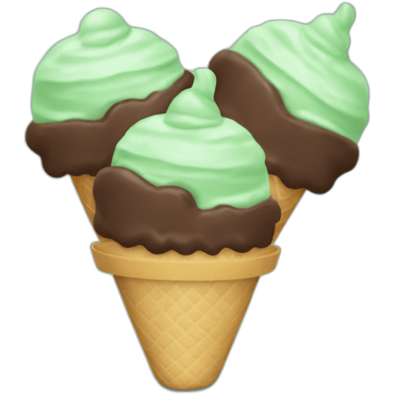 Mint chocolate triple ice cream  emoji