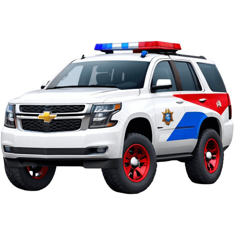 Emergency Response SUV - Chevrolet Tahoe (Model Year: 2021) (Iconic colour: White with red/blue sirens) emoji