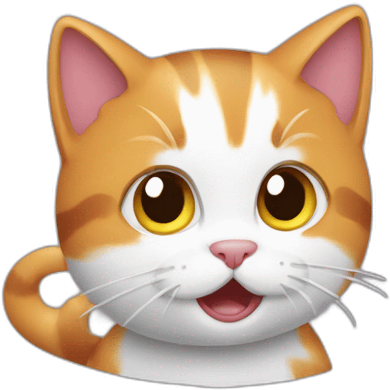 tri-colour cat shock surprise emoji set emoji