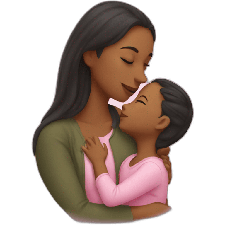 Mom kissing daughter  emoji