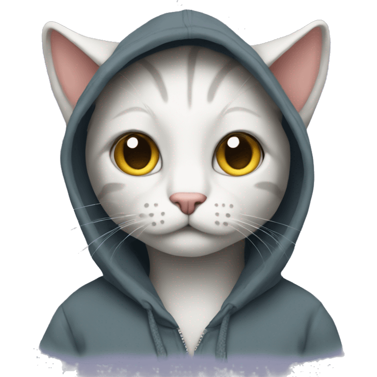 Cat with hoodie emoji