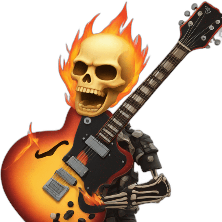 Skull-guitar-fire emoji