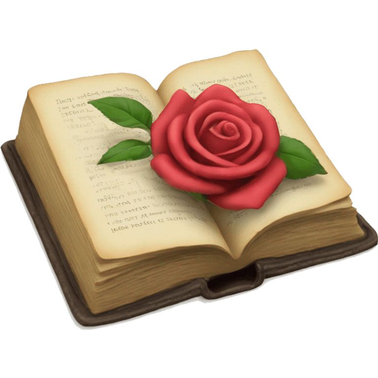 A book with a rose emoji