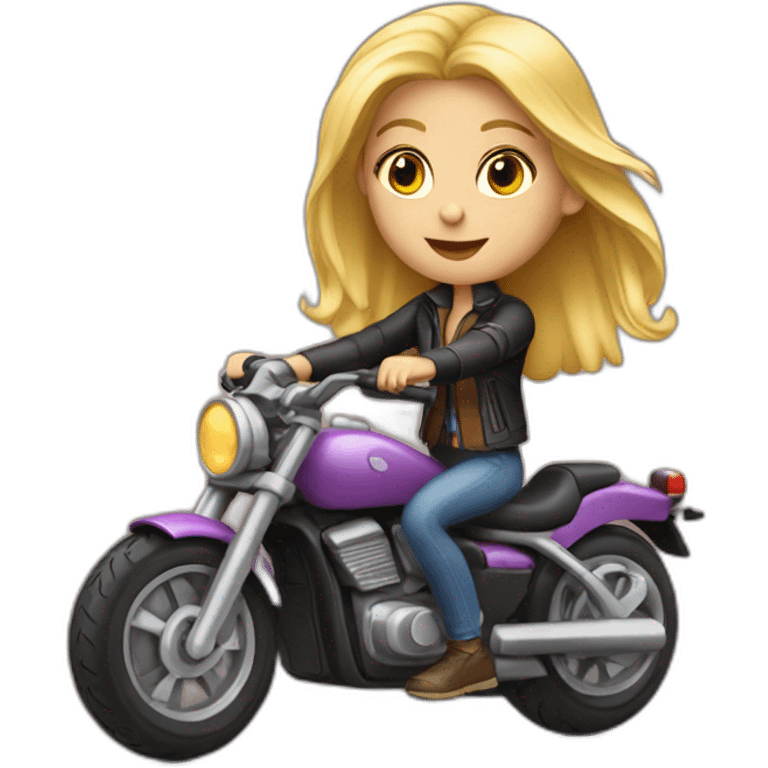 Blond girl on motorbike emoji