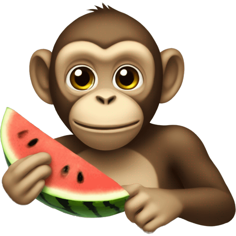 Monkey eating watermelon emoji