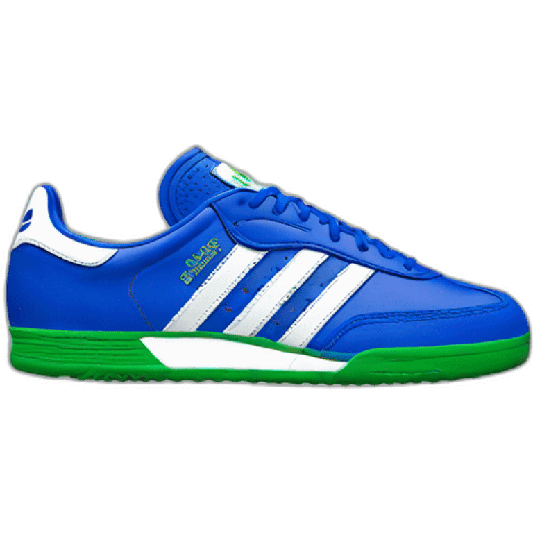 Adidas samba shoes blue White green emoji