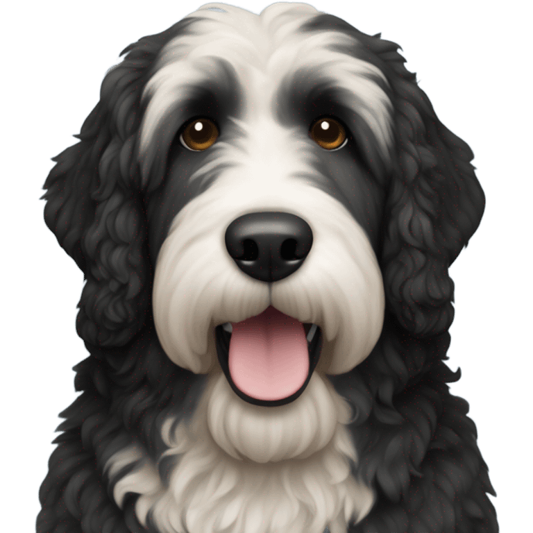 All Black st berdoodle dog emoji