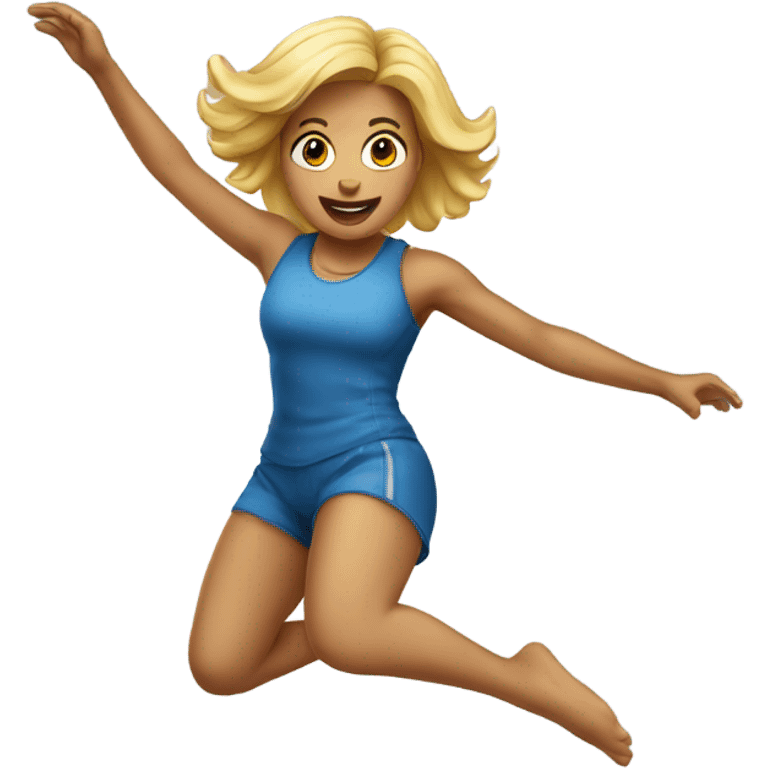 Trampolin Jumping Woman médium blonde emoji