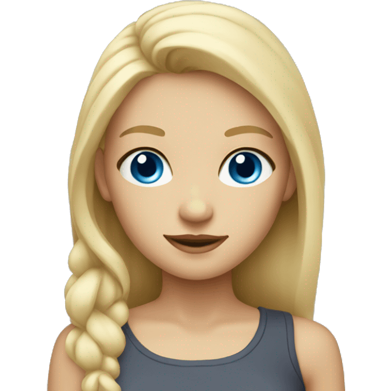 blonde girl with blue eyes  emoji