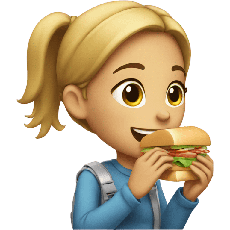 Girl eating a sandwich  emoji