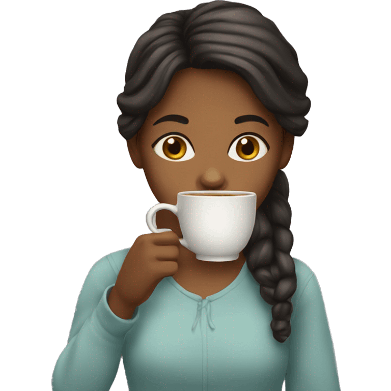 Girl with a cup of tea emoji