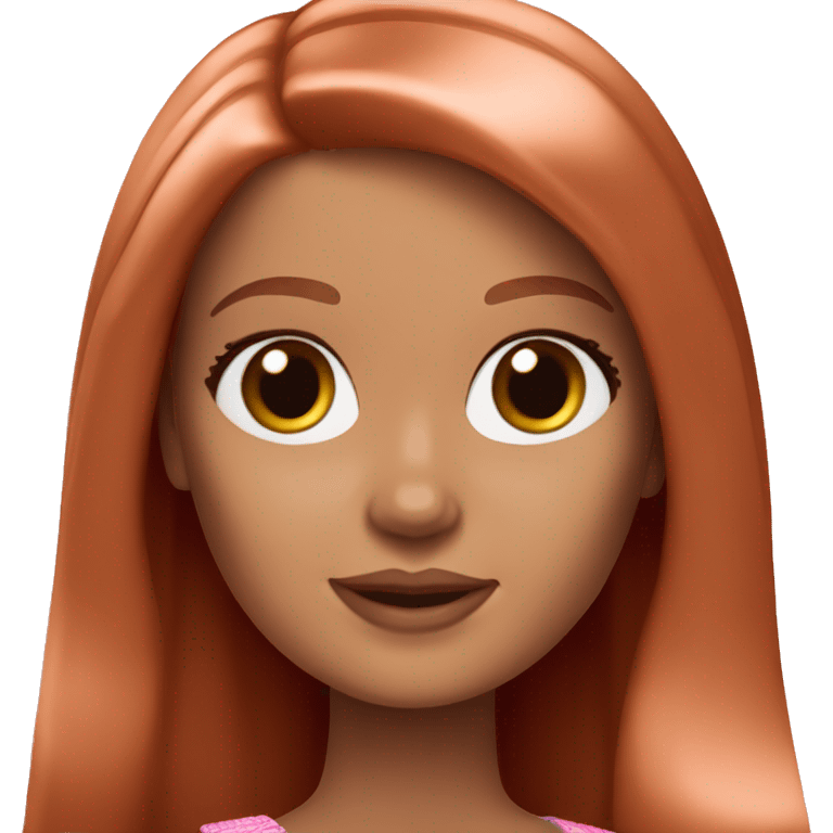 Fair skin barbie, long copper hair emoji