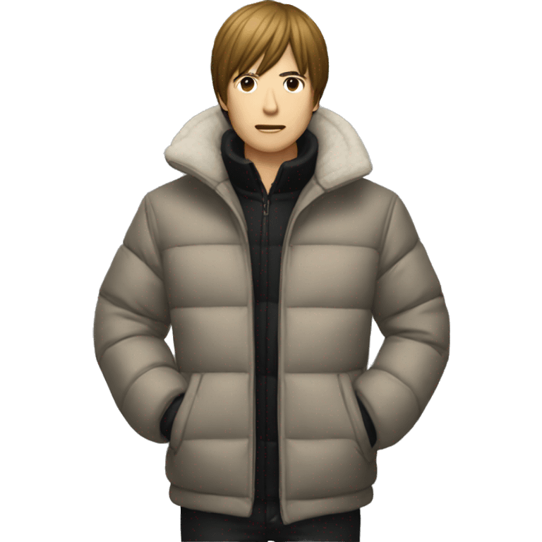 light yagami wearing a puffer jacket emoji