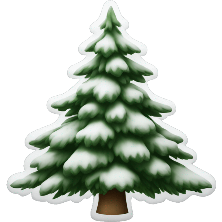  actual white fir christmas tree isolated.  emoji