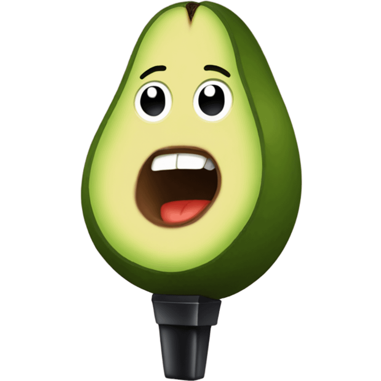 An avocado with a microphone emoji