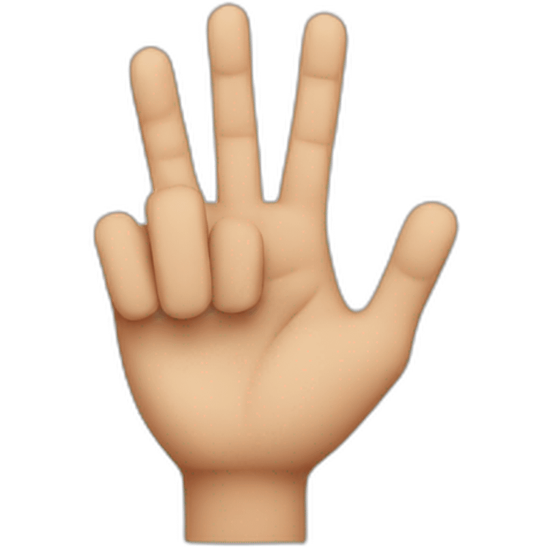 Man showing 3 fingers in right hnd emoji