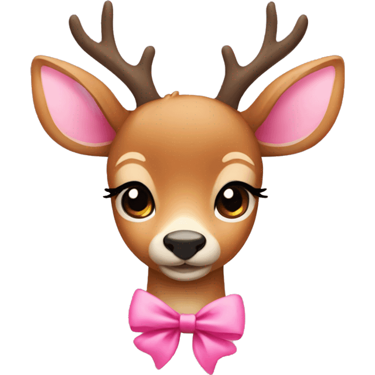 cute deer with a pink bow emoji