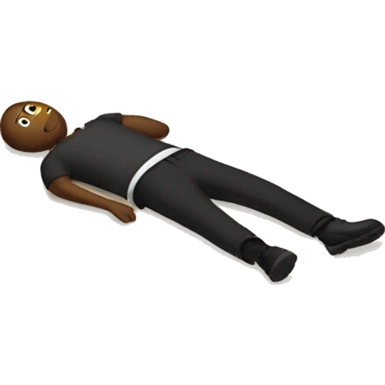 person lies on floor in city emoji