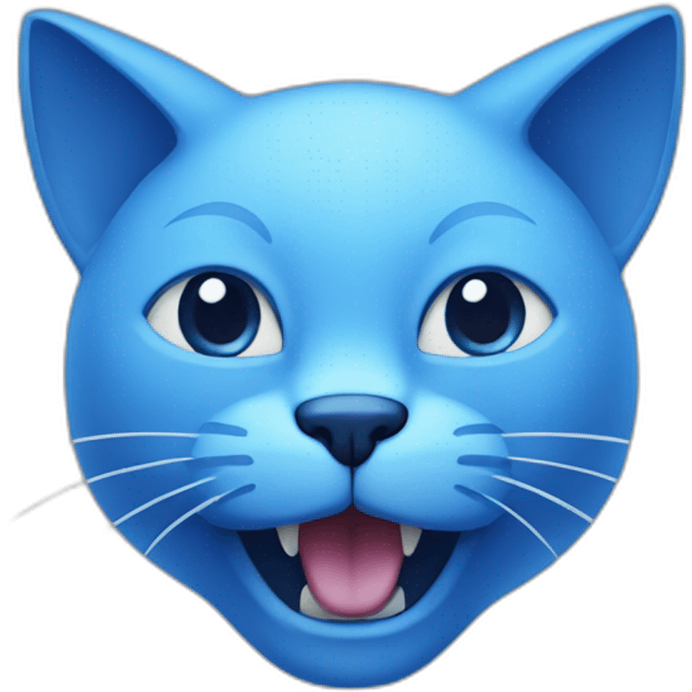 Blue discord logo cat with a face emoji