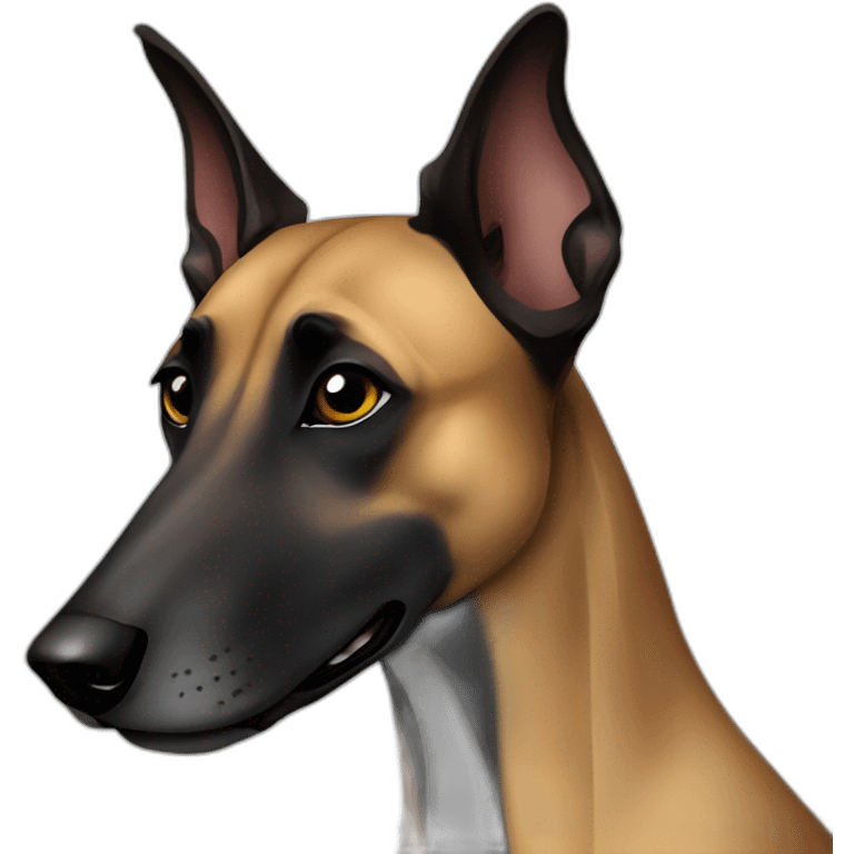 Black greyhound malinois emoji