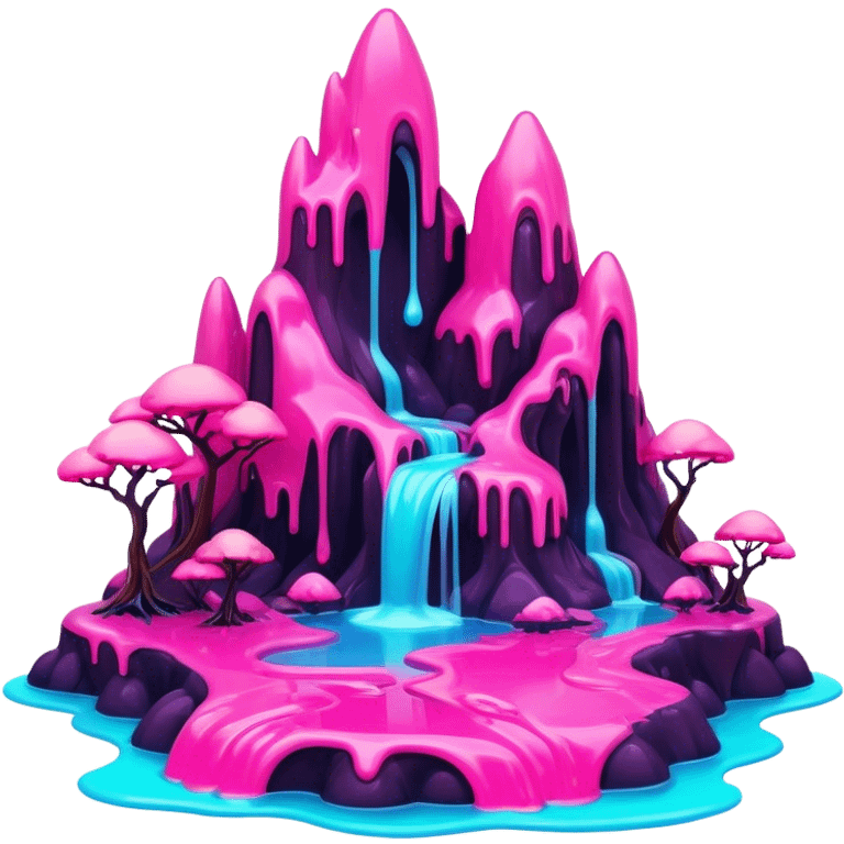 melting surreal neon renaissance landscape emoji