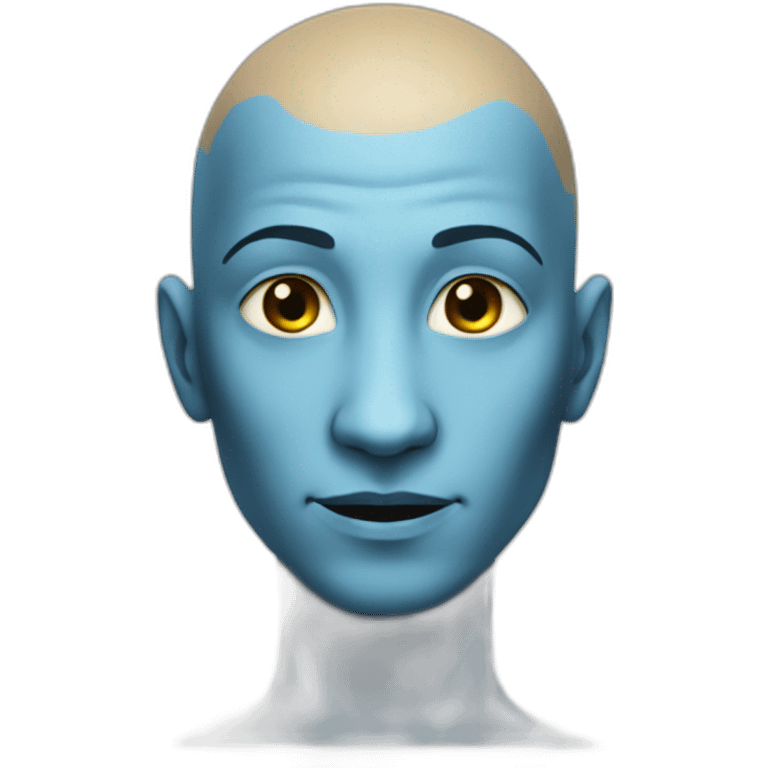 Na'vi from Avatar bald with blue features emoji