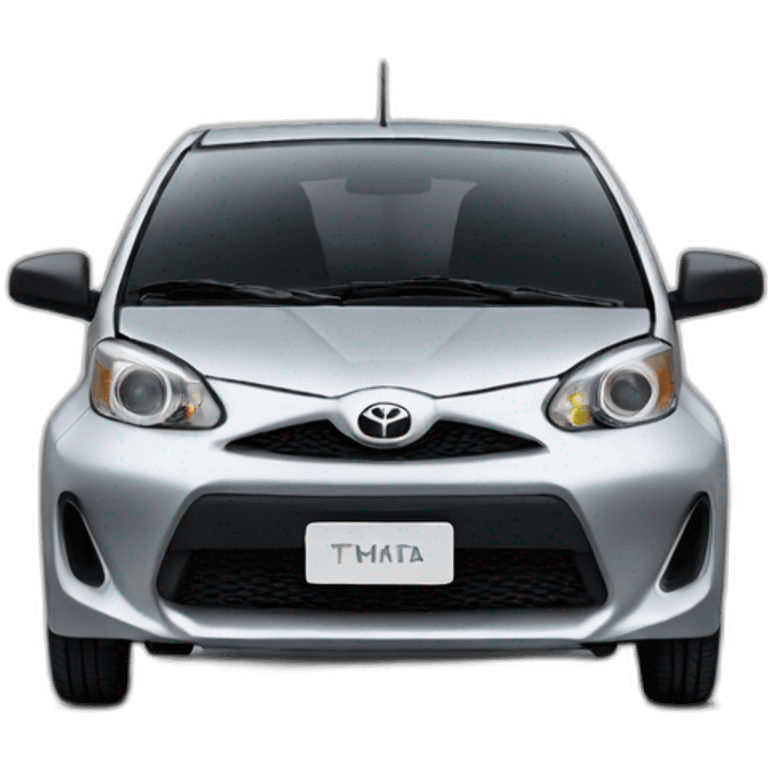 Toyota Passo(car) in silver color front view emoji