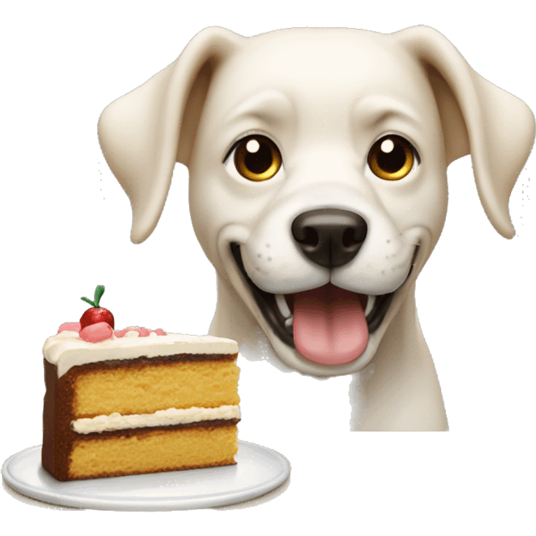 Dog eating cake emoji